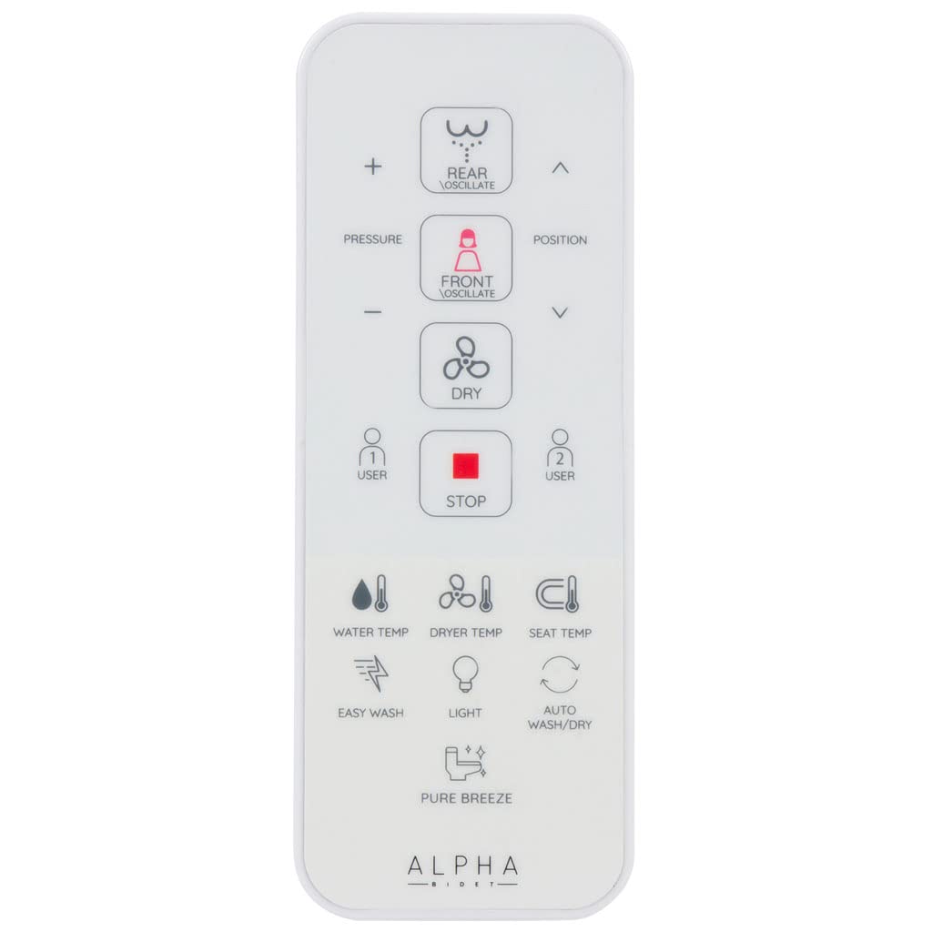 ALPHA BIDET UX Pearl programmable presets simplify multi-user routines