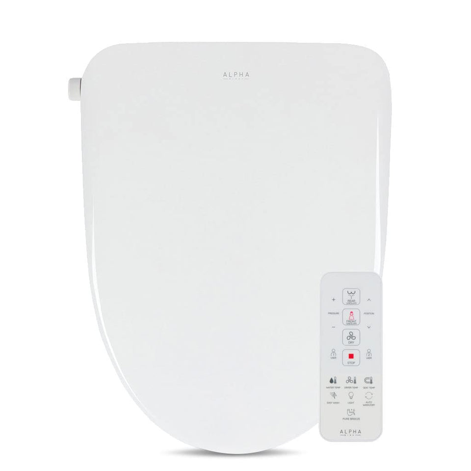 ALPHA BIDET UX Pearl seat, elongated white, ultra low profile for a sleek bathroom