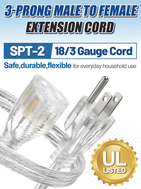 Alphatool 6ft clear extension cord shown in compact setup.
