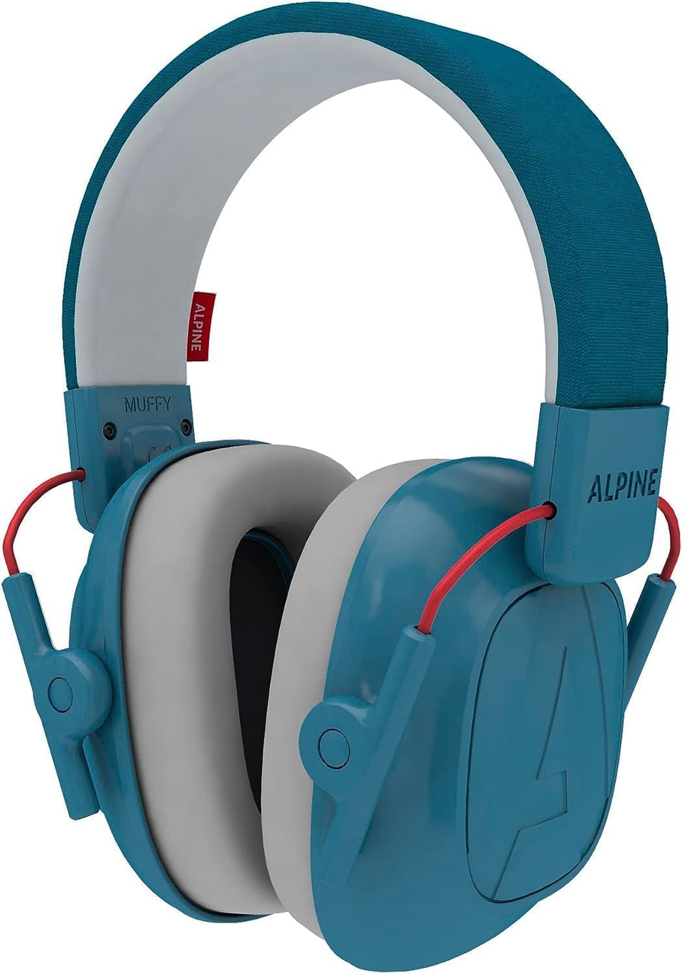 Alpine Muffy Kids blue on-ear headphones for safe listening in loud environments.