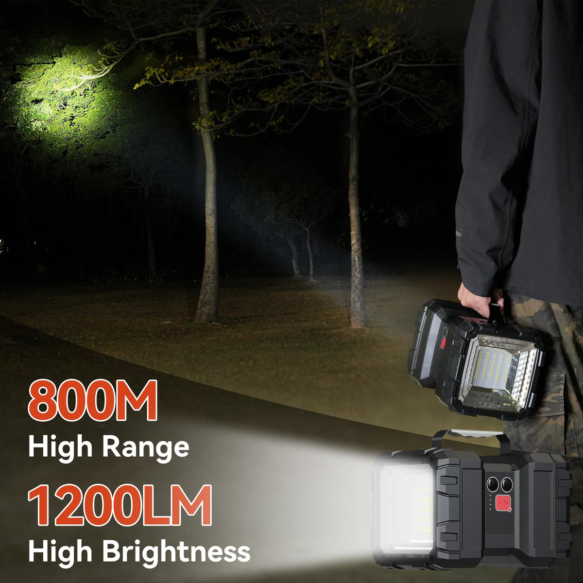 AlpsWolf multimode LED torch with weak, medium, and strong options