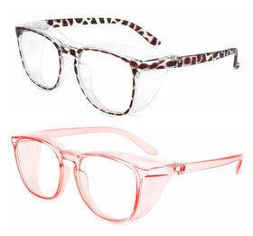 Alsenor safety glasses pink side profile showing comfort for long wear.