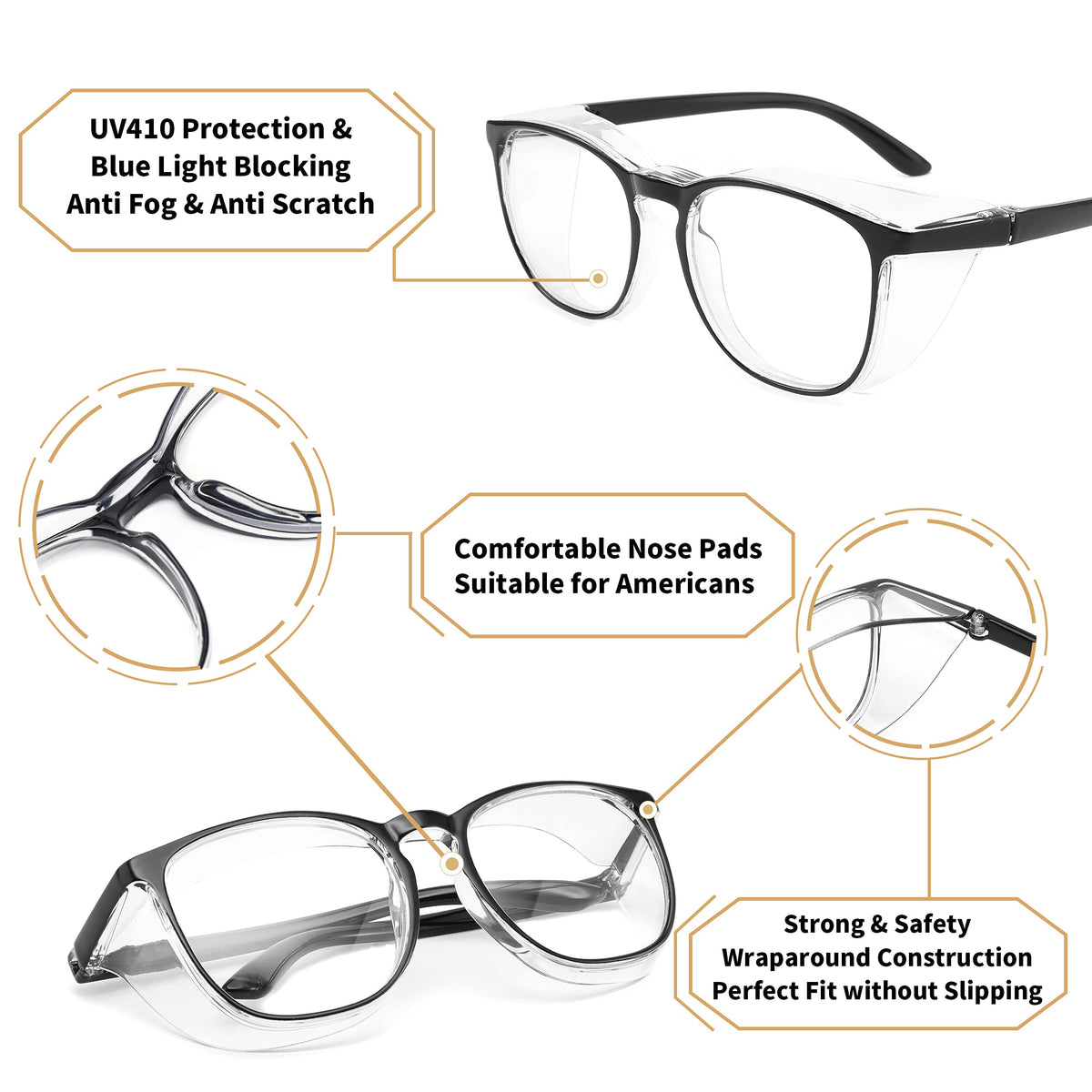 Alsenor safety glasses provide UV protection for outdoor use
