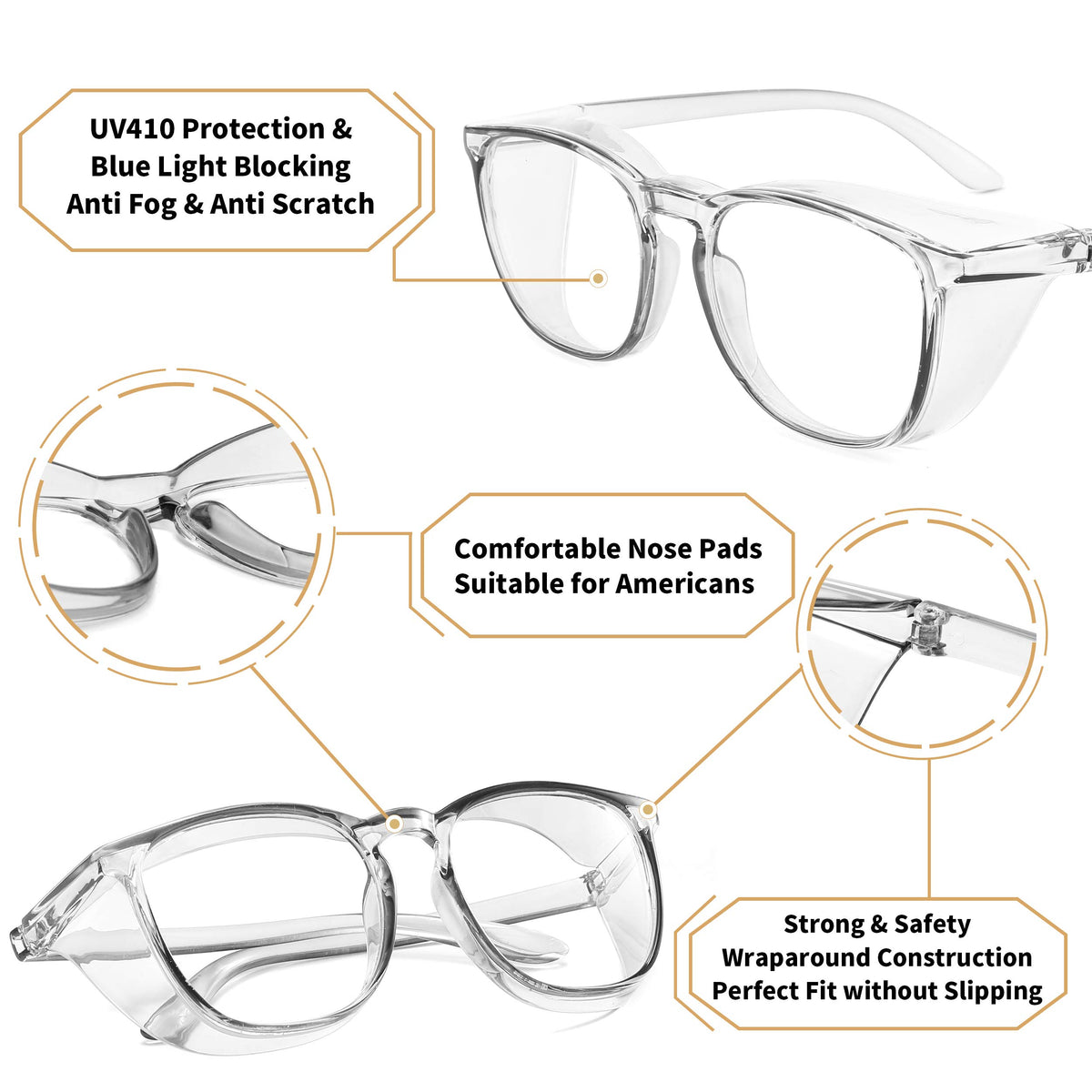 Alsenor safety glasses offering UV protection during sun exposure