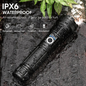 ALSTU 3-Pack Rechargeable Flashlight waterproof seal in heavy rain