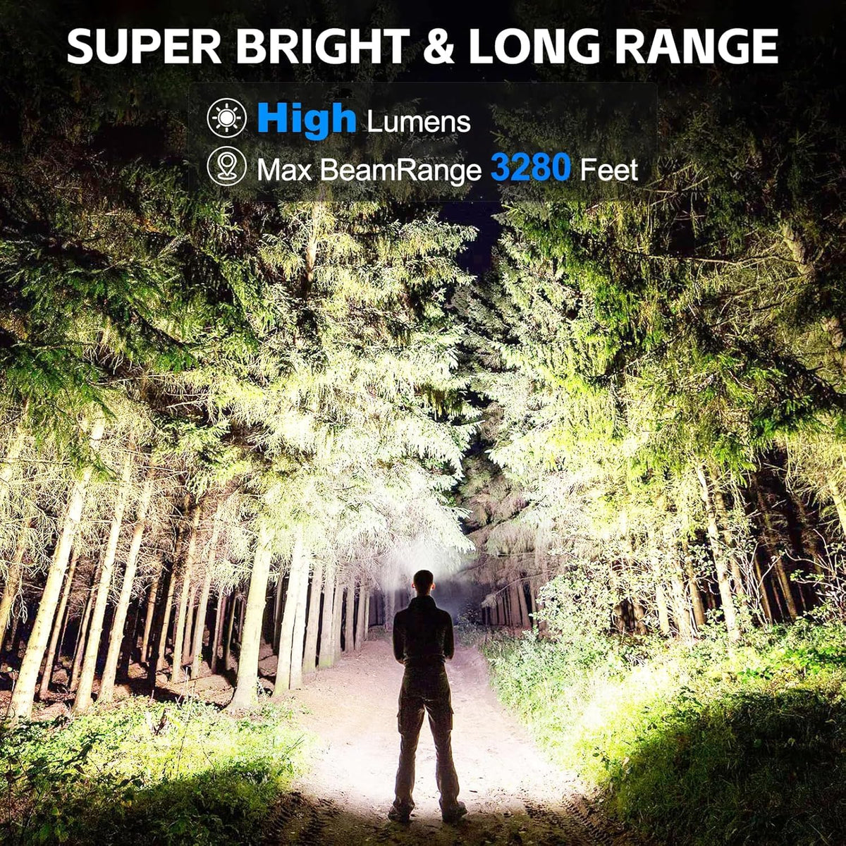 ALSTU 3-pack LED flashlights front view shows compact, ergonomic grip for one-handed use.