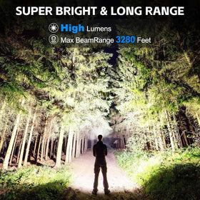 ALSTU 3-pack LED flashlights front view shows compact, ergonomic grip for one-handed use.