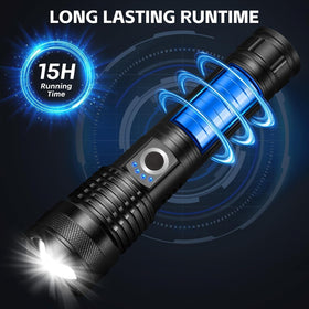 ALSTU 3-pack flashlights side view emphasizing lightweight, portable design for pockets and kits.