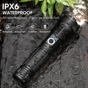ALSTU flashlight battery and charging port for quick power-ups
