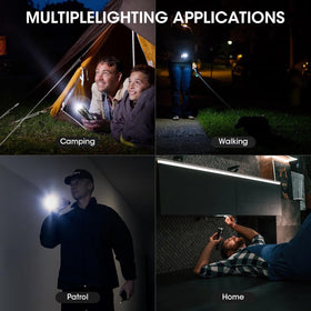 ALSTU flashlight with lanyard and USB-C cable ensures secure handling