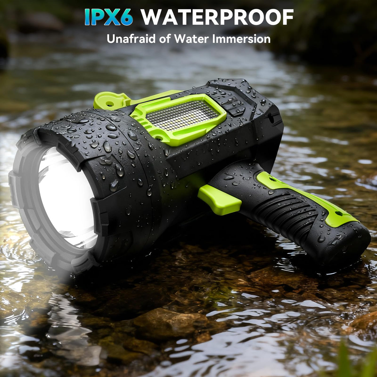 ALSTU Spotlight with color lenses enables versatile lighting for signaling and night tasks.