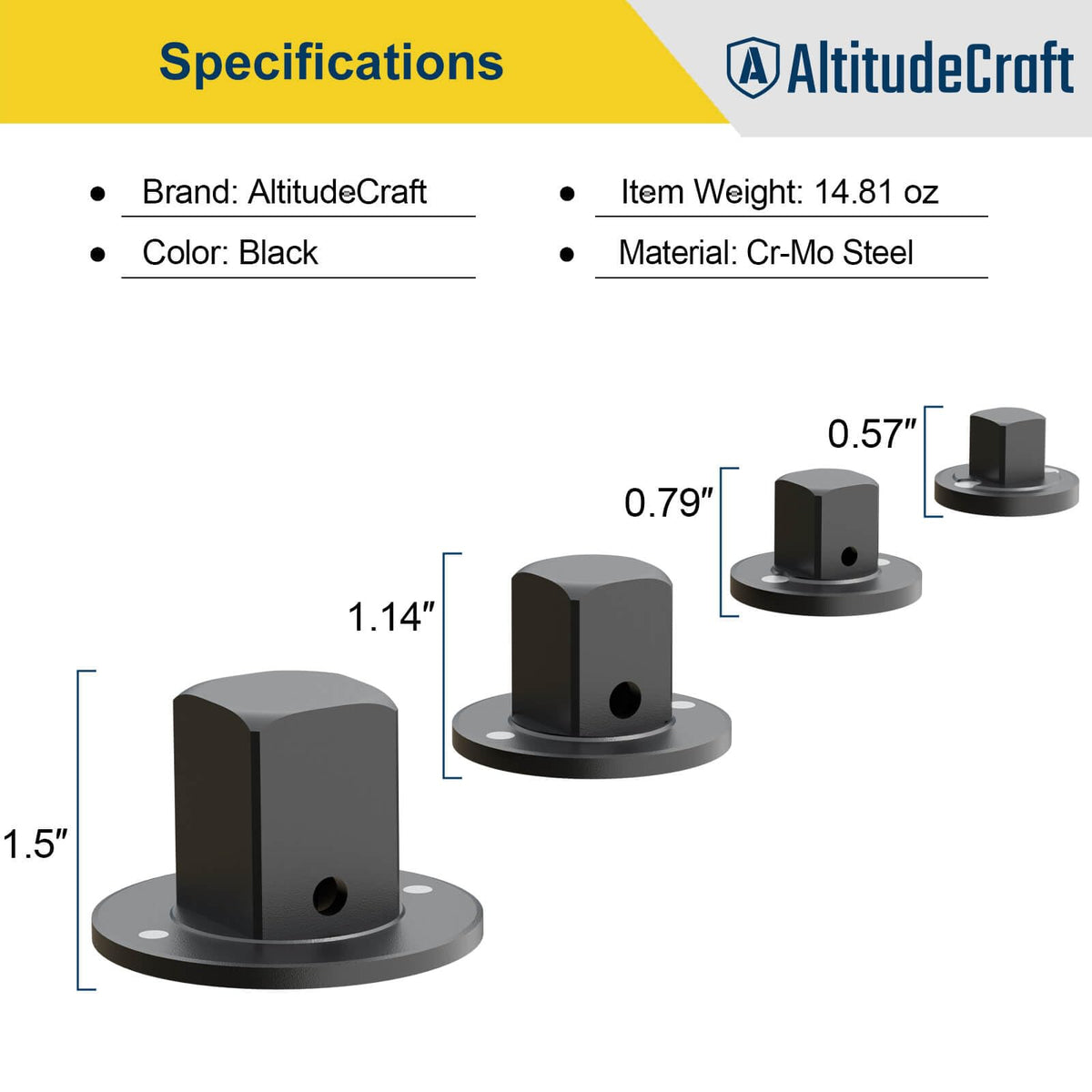 AltitudeCraft Cr-Mo steel construction offers strong impact resistance.