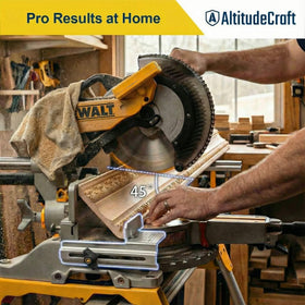 AltitudeCraft Crown Stops in DEWALT fitment demonstrate quick, repeatable setup for crown work.