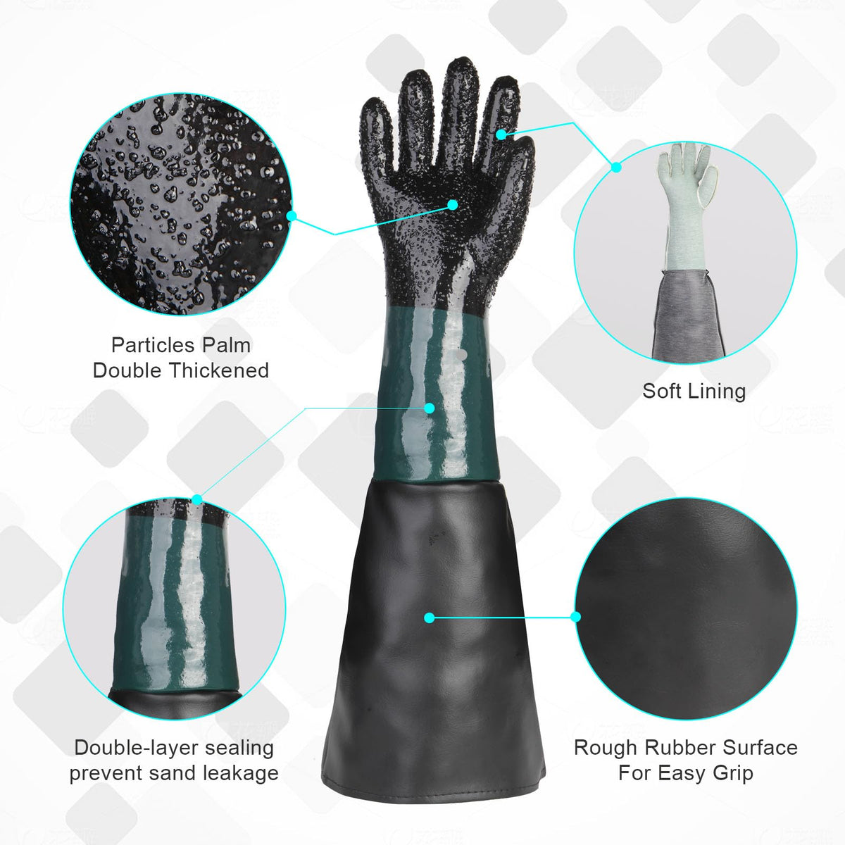 Rugged rough rubber grip on Altozor gloves improves handling