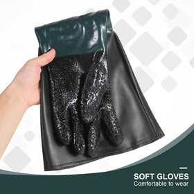 Extended 60 cm length protects wrists during abrasive work