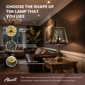ALUCSET black exterior gold interior, exterior looks sleek and interior light is warmer
