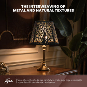 ALUCSET tree-pattern lampshade, angled view elevates modern décor with sculptural flair