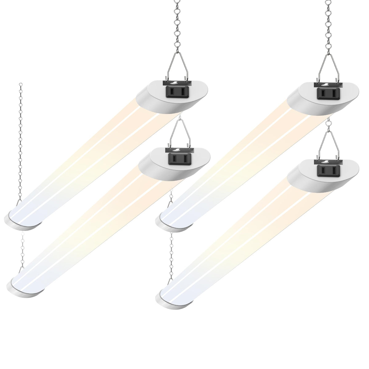 ALUSSO 4ft LED shop lights pack for bright garage workspaces.