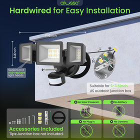 ALUSSO motion sensor outdoor light side angle with adjustable head