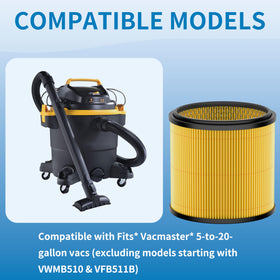 VCFS filter captures dust and debris for cleaner shop vac performance.