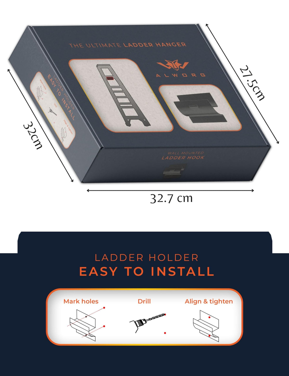 ALWORG Ladder Hook organized garage space with compact wall storage