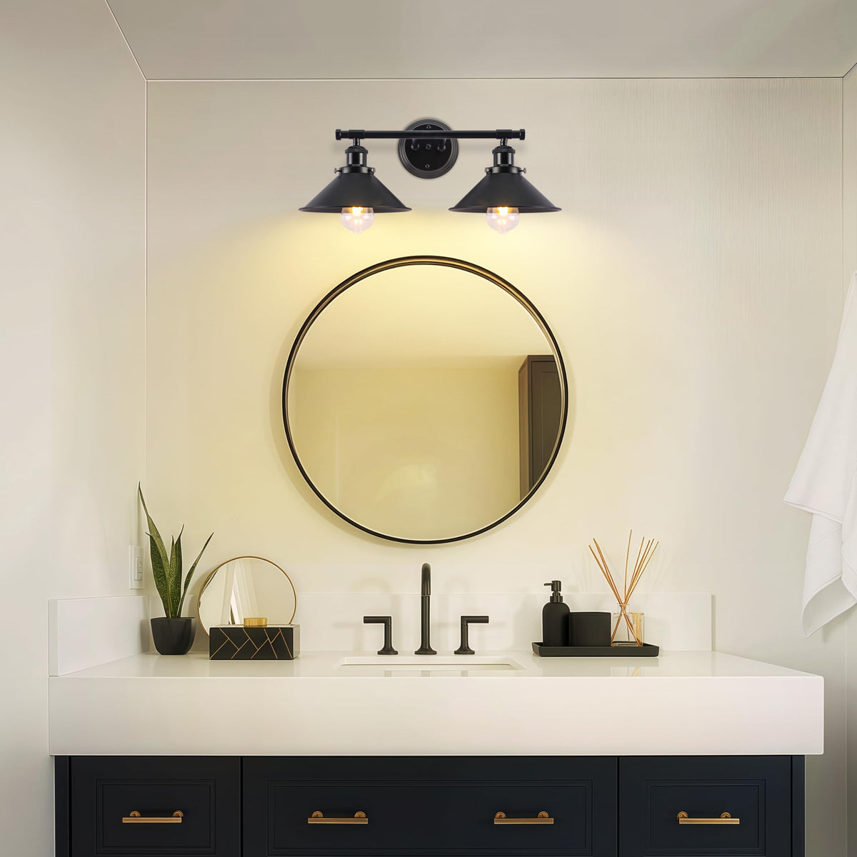 Alynzee 32-inch three-light option for larger vanities in spaces.