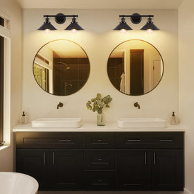 Alynzee two-light bar style light suitable for kitchens or cafes.