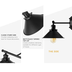 Alynzee industrial rustic wall sconce in matte black for modern bathroom ambience.