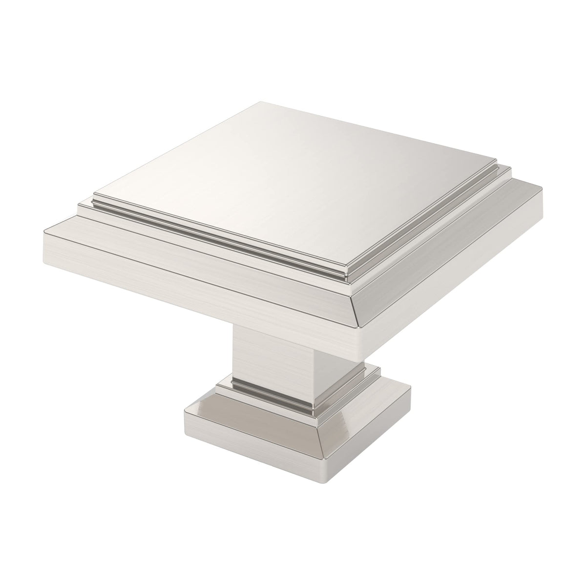 Alzassbg cabinet knob front view with modern brushed finish