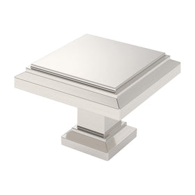 Alzassbg cabinet knob front view with modern brushed finish