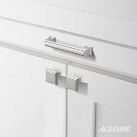 Alzassbg square knob closeup highlighting satin texture