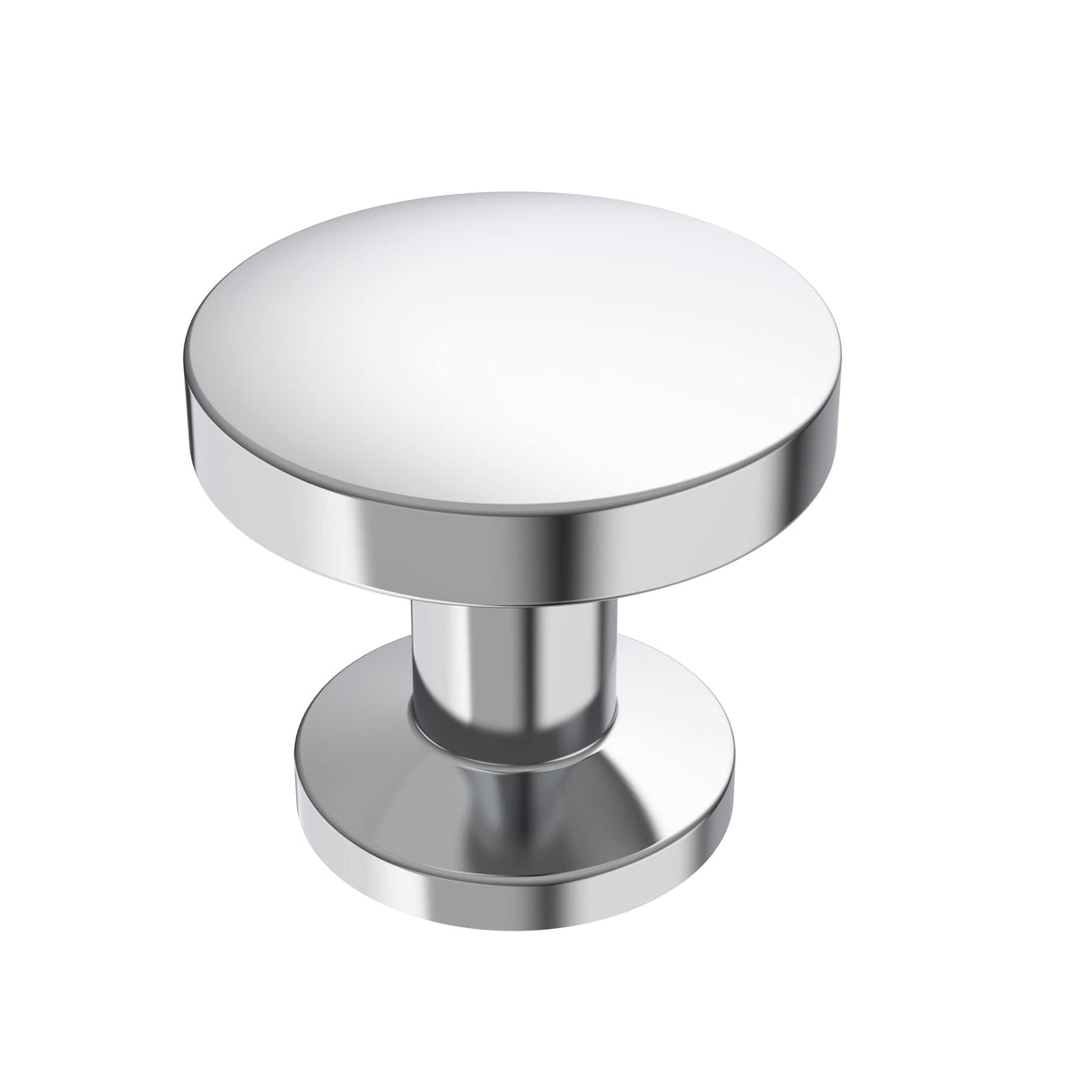 Alzassbg polished chrome cabinet knob close-up for upgraded kitchen cabinets.