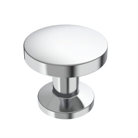 Alzassbg polished chrome cabinet knob close-up for upgraded kitchen cabinets.