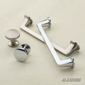 Alzassbg polished chrome kitchen cabinet knob adds modern flair.