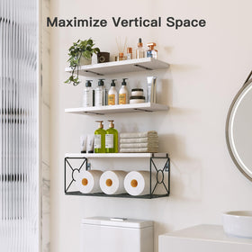 AMADA three-piece white wall shelves showcase clean style and versatile storage