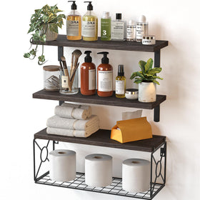 AMADA HOMEFURNISHING bathroom shelf over toilet with storage basket for easy access