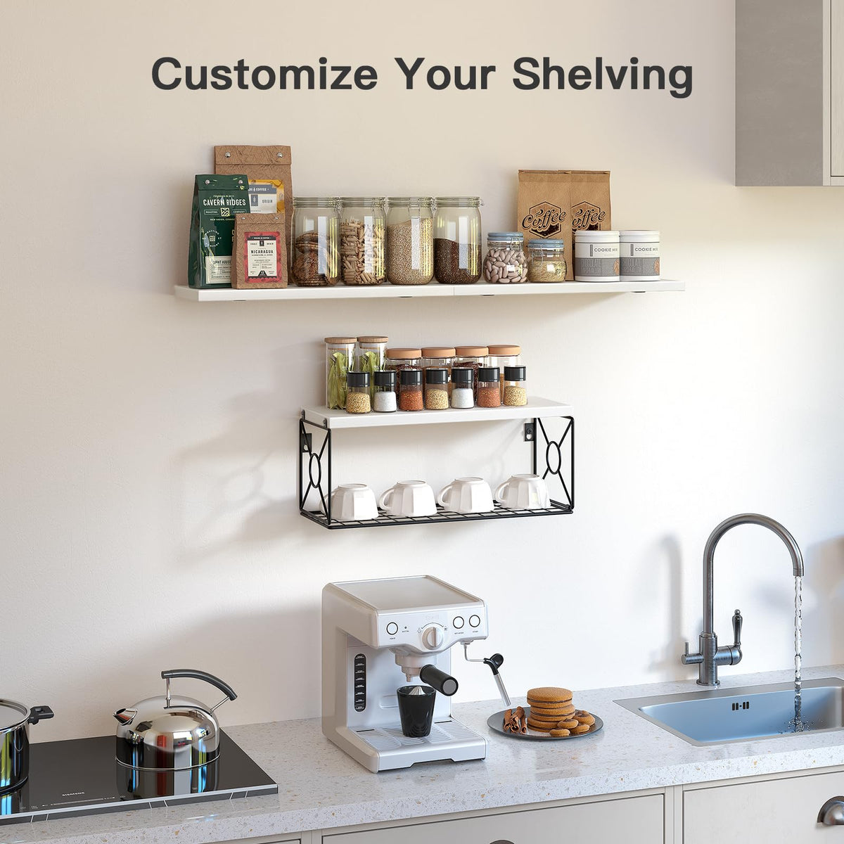 AMADA display shelves ideal for photos, plants, and small decor