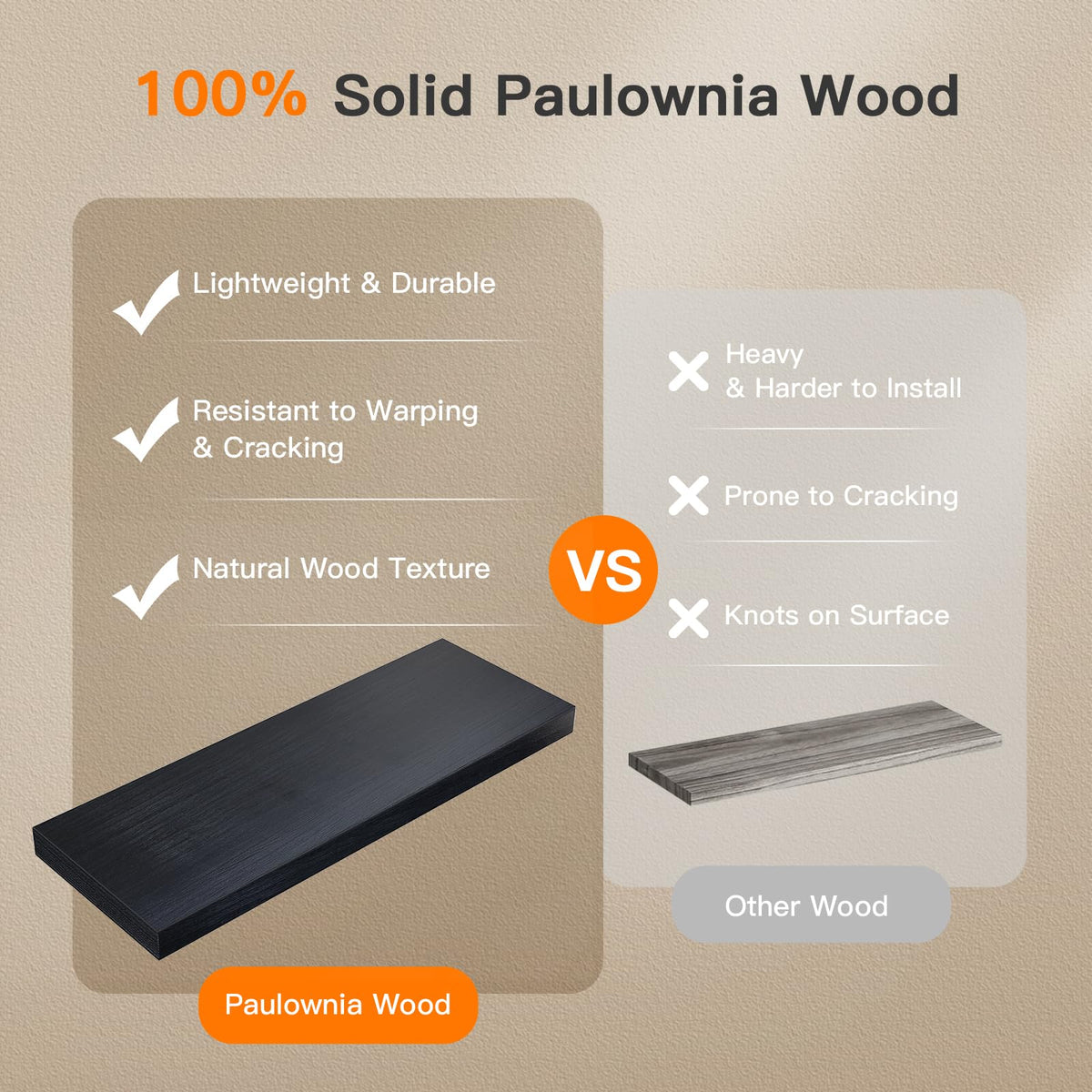 AMADA HOMEFURNISHING paulownia wood finish adds natural warmth to any room.