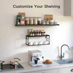 AMADA HOMEFURNISHING storage basket shelf combo supports up to 22 lbs.