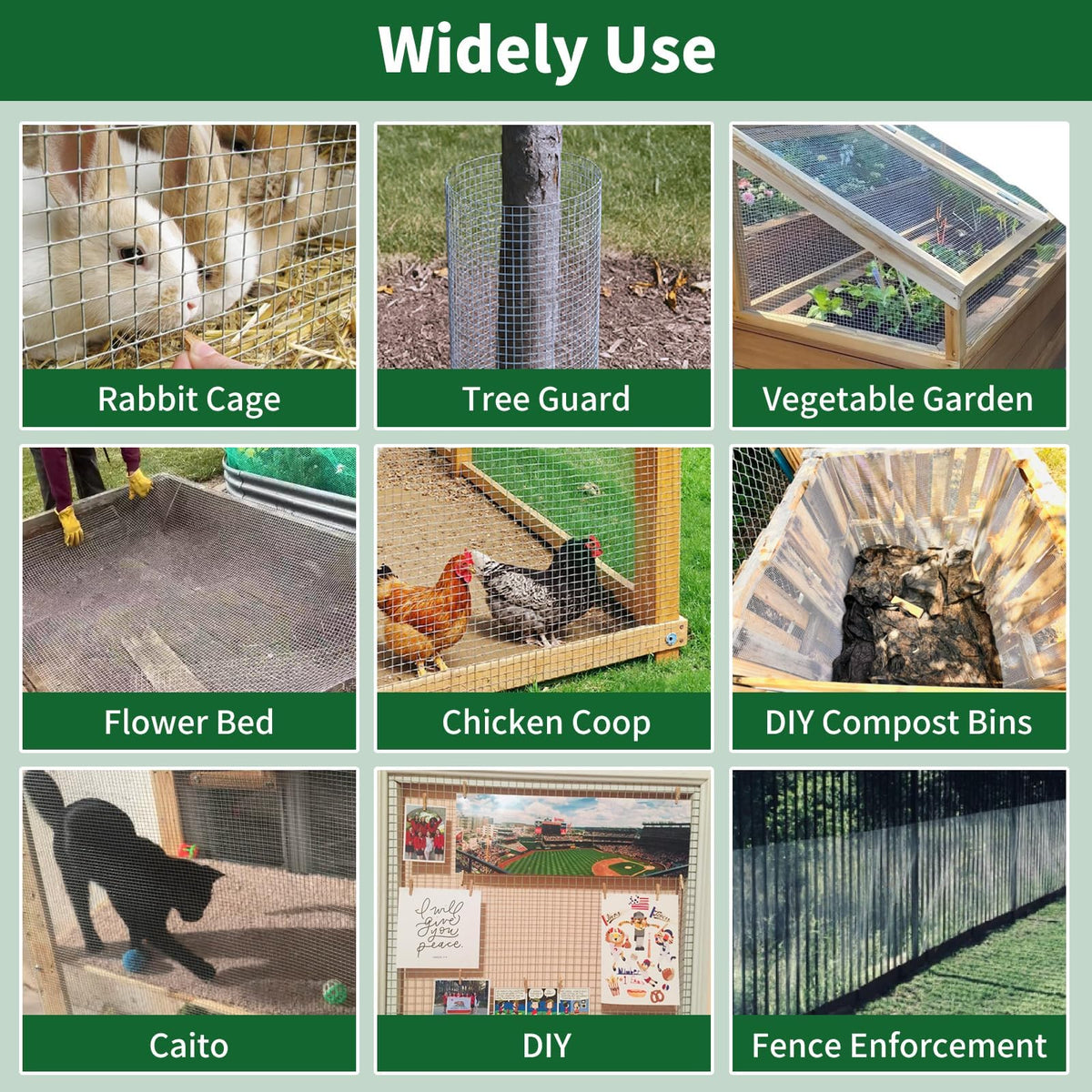 AMAGABELI Garden multipurpose mesh roll suits garden beds and DIY projects.