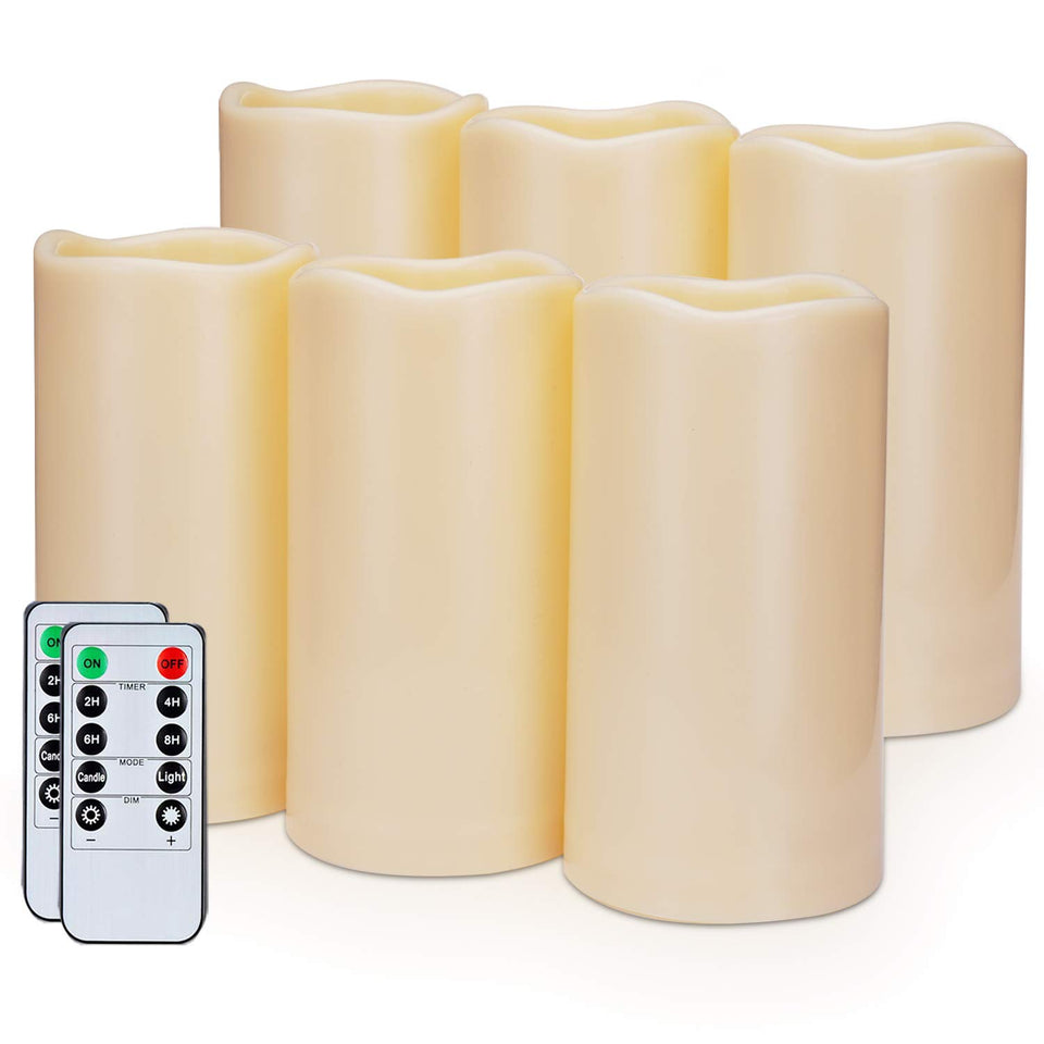 Amagic 3x6 outdoor flameless candles in ivory for patios