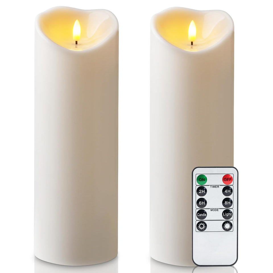 Amagic 4x12 outdoor flameless candle waterproof with steady glow in wind and rain