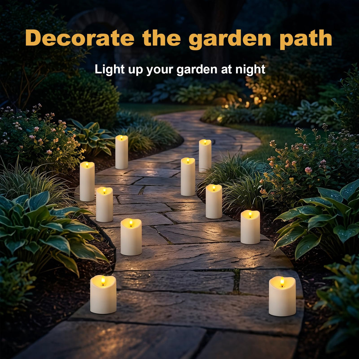 Amagic five-pack pillar candle set for versatile arrangement.