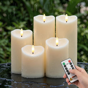 Amagic outdoor flameless candle with waterproof design for durable weather use.