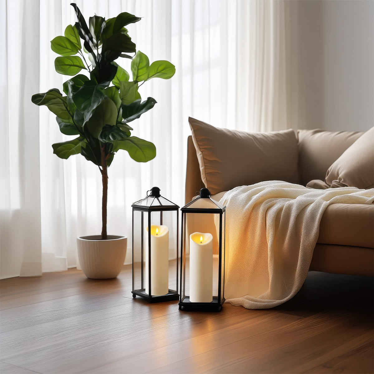 Amagic 2-pack large candles with remote for easy setup