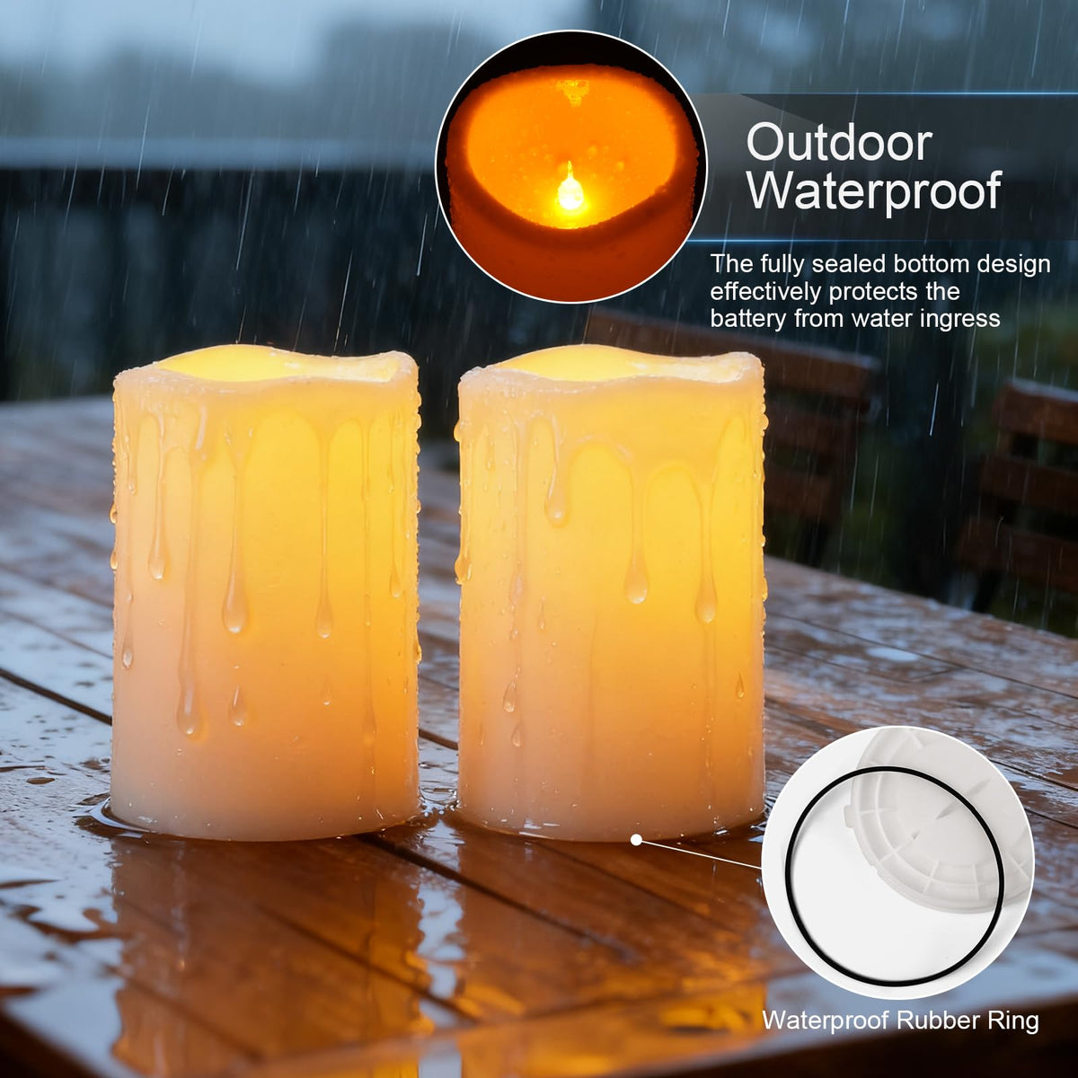 Amagic waterproof plastic candle for outdoor patio lanterns.