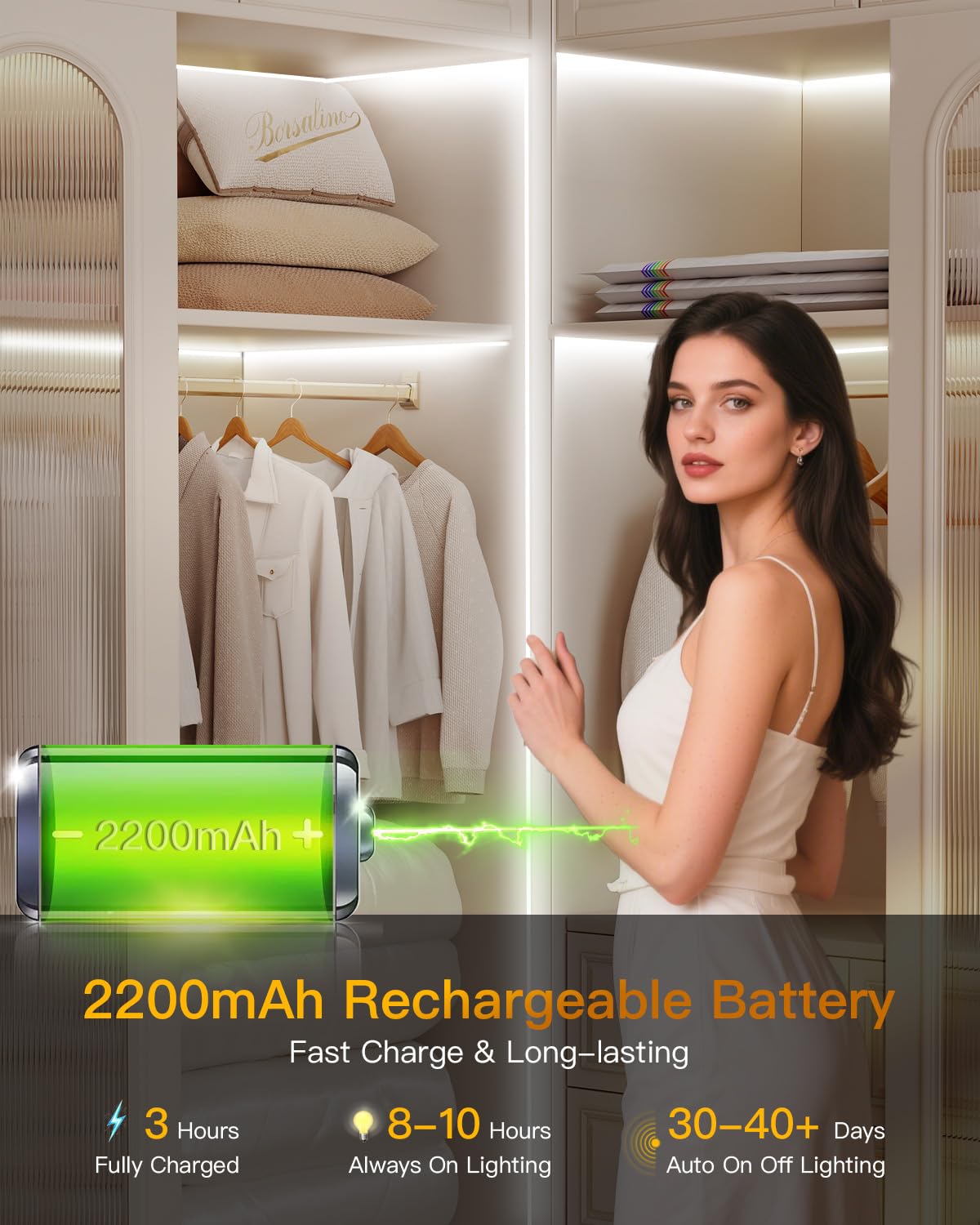 Amagle dimmable COB LED strip delivers bright, cool white 6000K light.