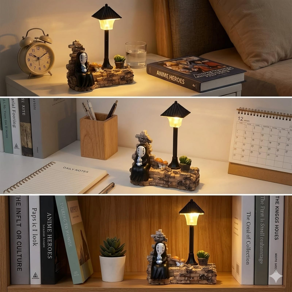 Amallino No Face Lamp desk light creates warm ambiance for study