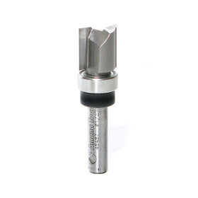 Amana Tool 45487 flush trim plunge bit top view for precise template routing