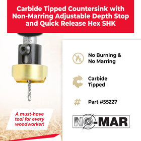 Amana Tool 82-degree countersink bit creates flush join lines.
